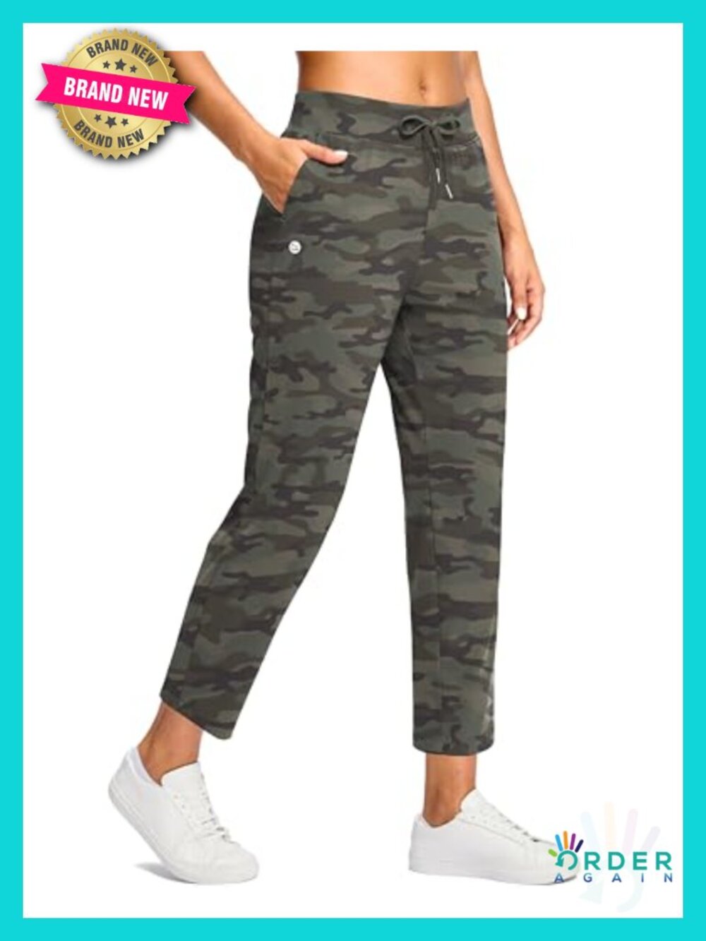 Petite Ankle Pants 2 Pockets Stretchy 7/8 Sweatpants Golf Travel Athletic Casual